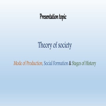 Theory of Society by Karl marx