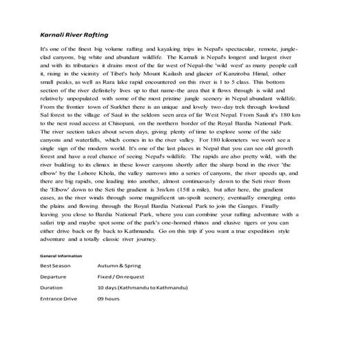 Rafting of nepal | PPTX