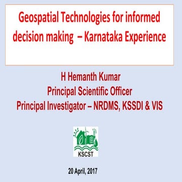 Karnataka Geospatial Experience FME World Tour 2017 India