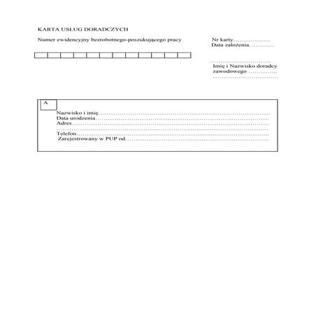 Karta uslug doradczych