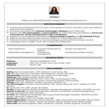 Resume Karthiga Thamizhvanan HR 5.7 years