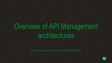 Overview of API Management Architectures