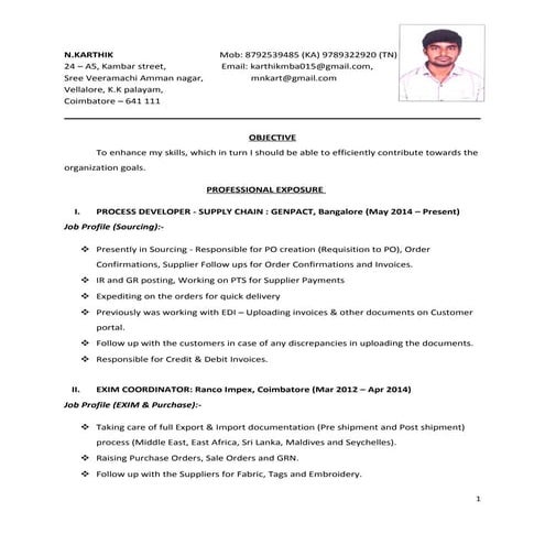 Karthik resume   2016