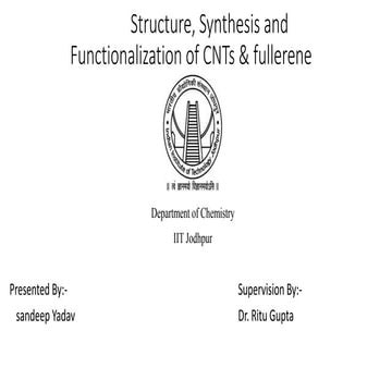   Structure, Synthesis and Functionalization of CNTs & fullerene 