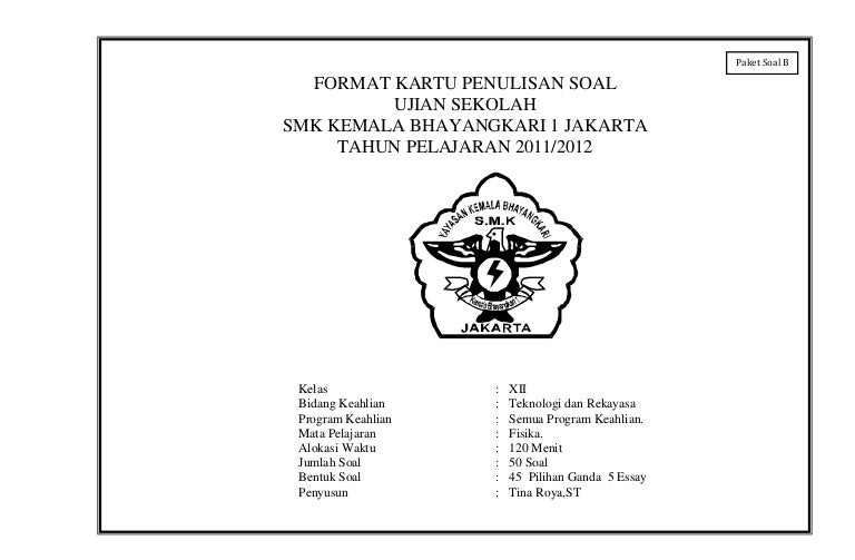 Kartu Soal Fisika B 2011 2012 Kartu Soal Fisika B 2011 2012