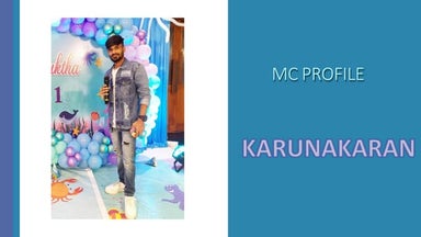 Male Emcee Karunakaran from Chennai for Birthday and Corporate Event