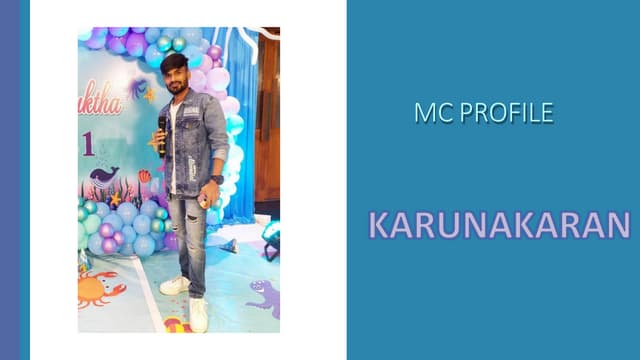 Male Emcee Karunakaran from Chennai for Birthday and Corporate Event