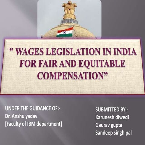 wages legislation India