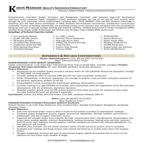 Karun mandadi resume