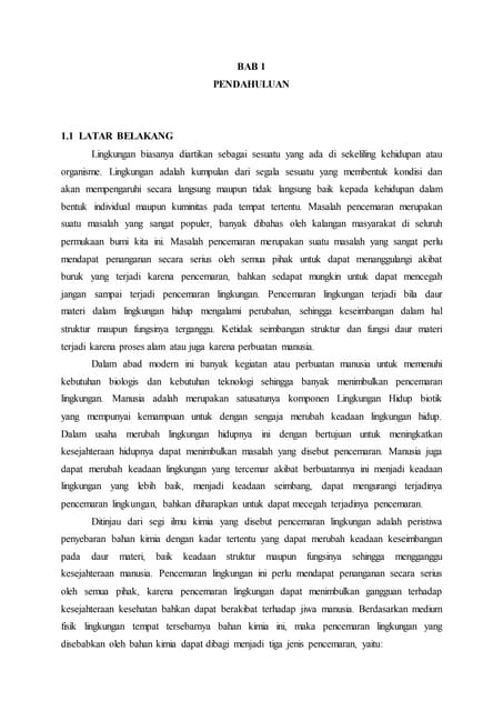 KARYA ILMIAH UPAYA MENCEGAH PENCEMARAN LINGKUNGAN