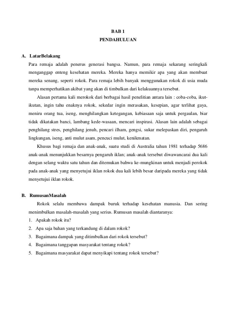 Karya Ilmiah Merokok