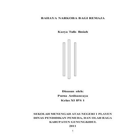 Karya tulis ilmiah bahaya narkoba bagi remaja