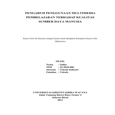 Karya tulis  Julita (22 2010-006) Ukrida 