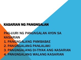 kailanan ng pangngalan on slideshare