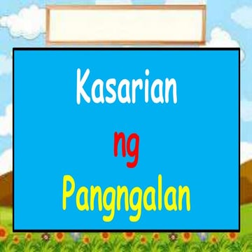 Kasarian ng Pangngalan