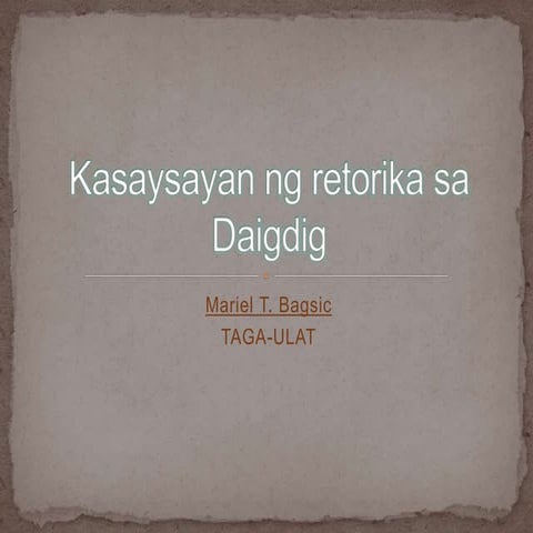 Kasaysayan ng retorika sa daigdig