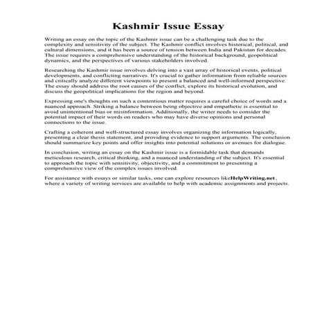 Kashmir Issue Essay.pdfKashmir Issue Essay