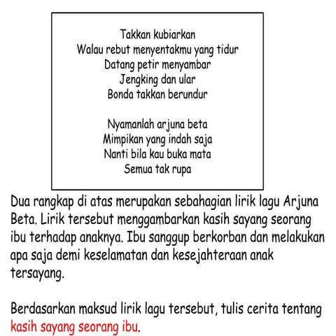 Karangan pendek - kasih sayang seorang ibu BM | PDF