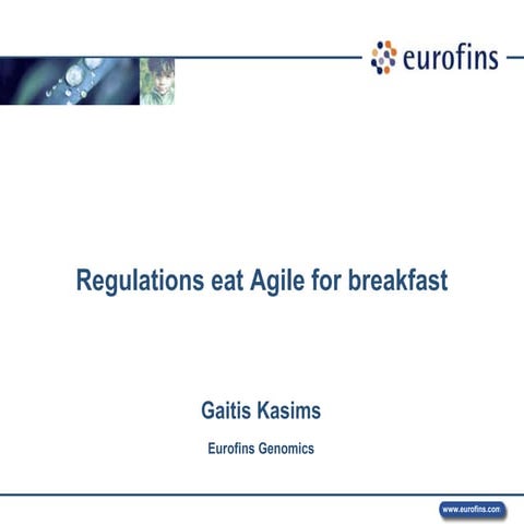 Regulations eat Agile for breakfast by Gaitis Kasims at #AgileIndia2019