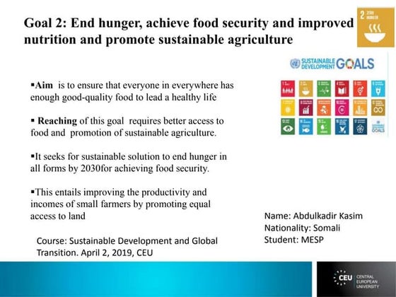 Sustainable Development Goals - zero hunger | PPTX