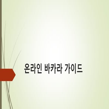 온라인 바카라 가이드