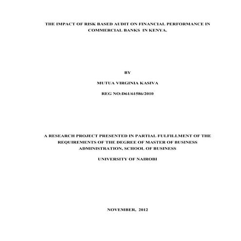 Kasiva the impact of risk based audit on financial performance in commercial ...