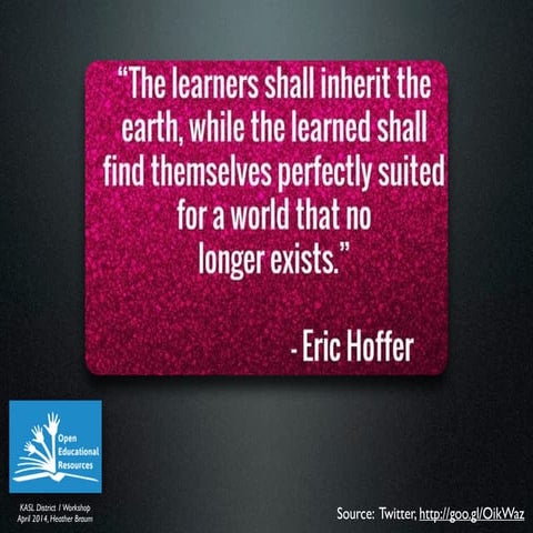 Open Education Resources and the Open Web: Collaborating & sharing for studen...