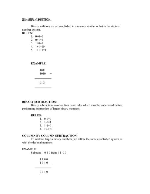 EC Binary Substraction using 1's Complement,2's Complement | PPTX ...