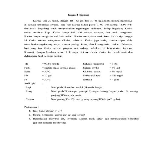 tatalaksana Gizi Penyakit anemia (NCP)