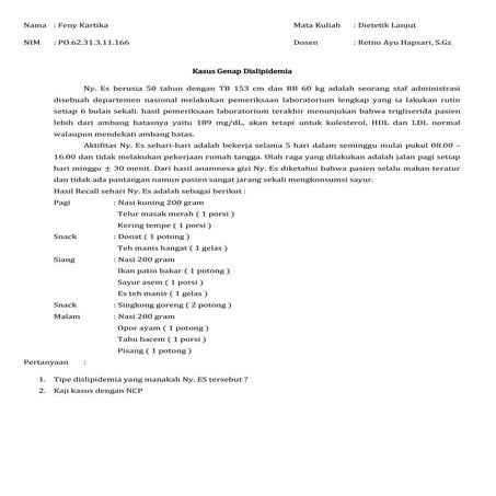 Kasus dislipidemia tika