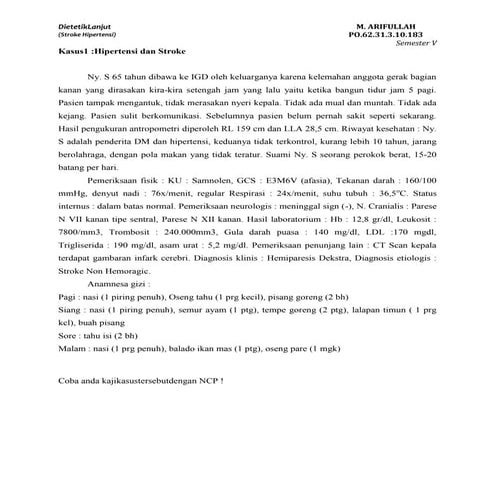 Kasus stroke hipertensi