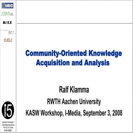 KASW'08 - Invited Talk
