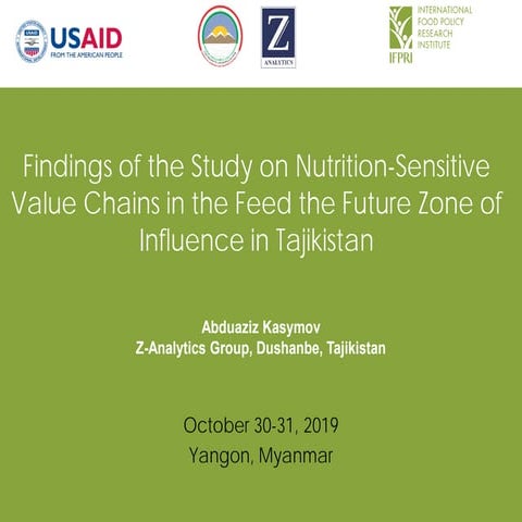 Findings from the Study on Nutrition-Sensitive Value Chains in the Feed the F...