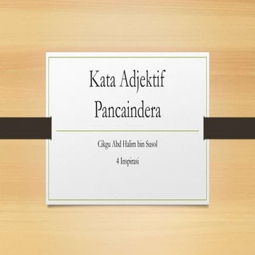 Kata adjektif pancaindera