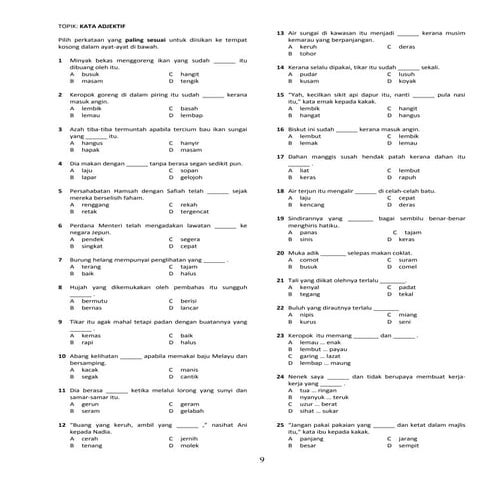 Kata adjektif printed