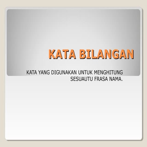 Kata bilangan