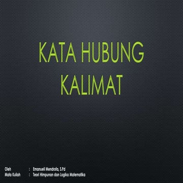 Kata Hubung Kalimat Logika Matematika