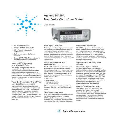 Katalog agilent-34420 a-micro-ohm-meter-tridinamika