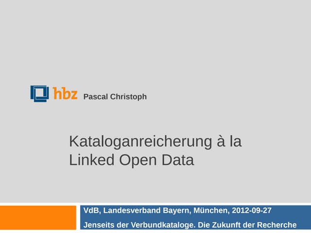 Kataloganreicherung a la lod
