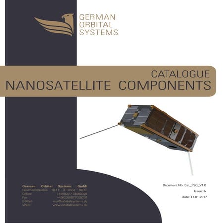 Nanosatellite Components Catalogue German Orbital Systems