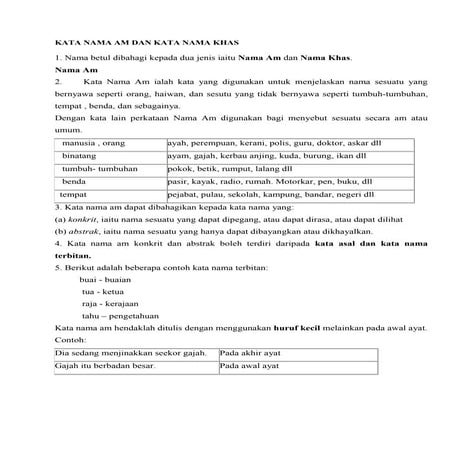 Kata nama am dan kata nama khas