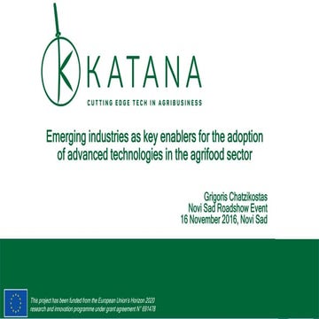 KATANA: Emerging industries as key enablers for the adoption of advanced tech...