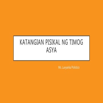 Katangian pisikal ng timog asya
