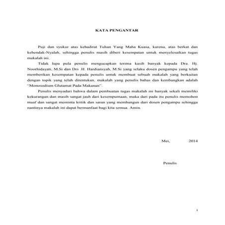 Kata pengantar dan daftar isi