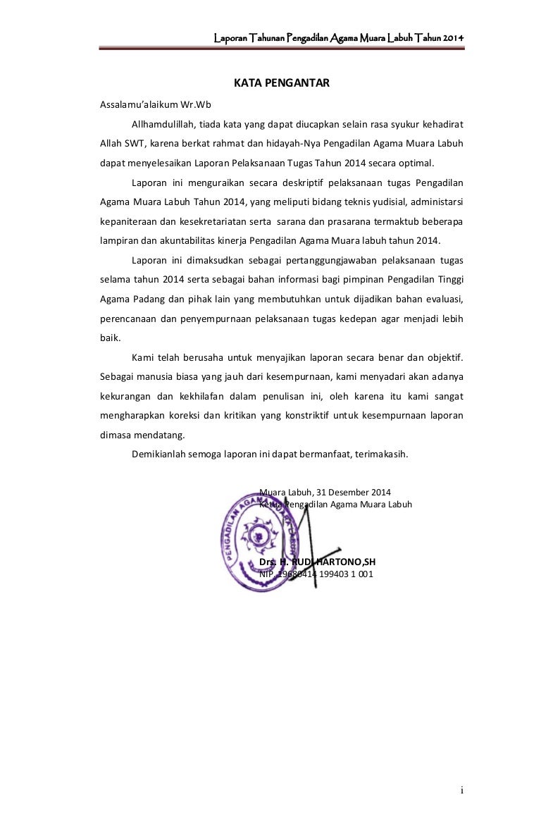 Kata Pengantar Laporan 2014