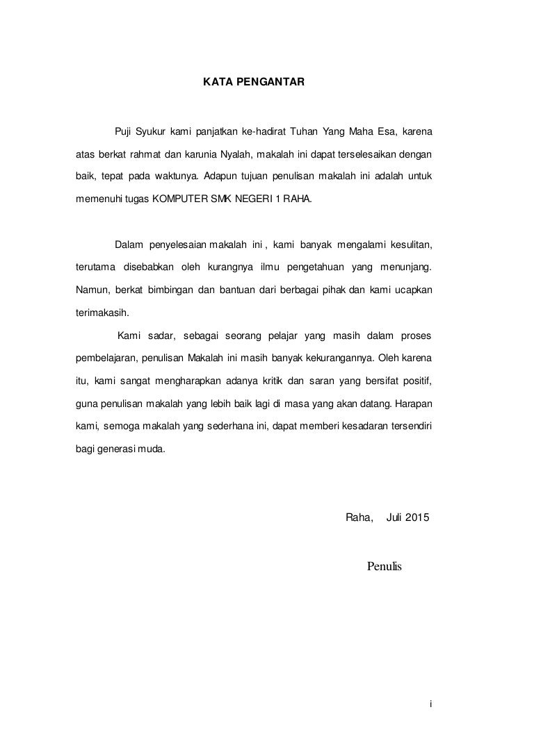 Kata pengantar makalah