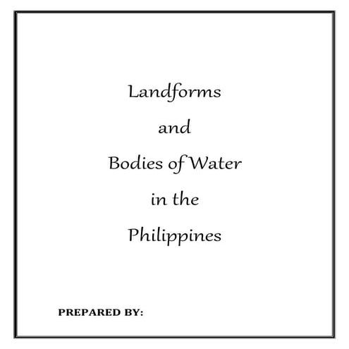 Landforms and Body of water in philippines