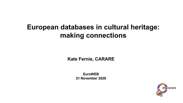 European databases in cultural heritage: making connections