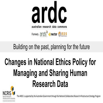 Changes in National Ethics Policy for Managing and Sharing Human Research Data