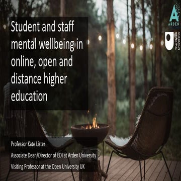 Student And Staff Mental Wellbeing Kate Lister Pptx